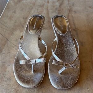 BCBG gold kitten heel size 9